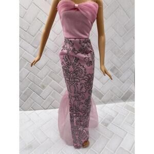 Vintage Barbie Evening Gown ~ Pink/sillver Secret Hearts #7902 1992